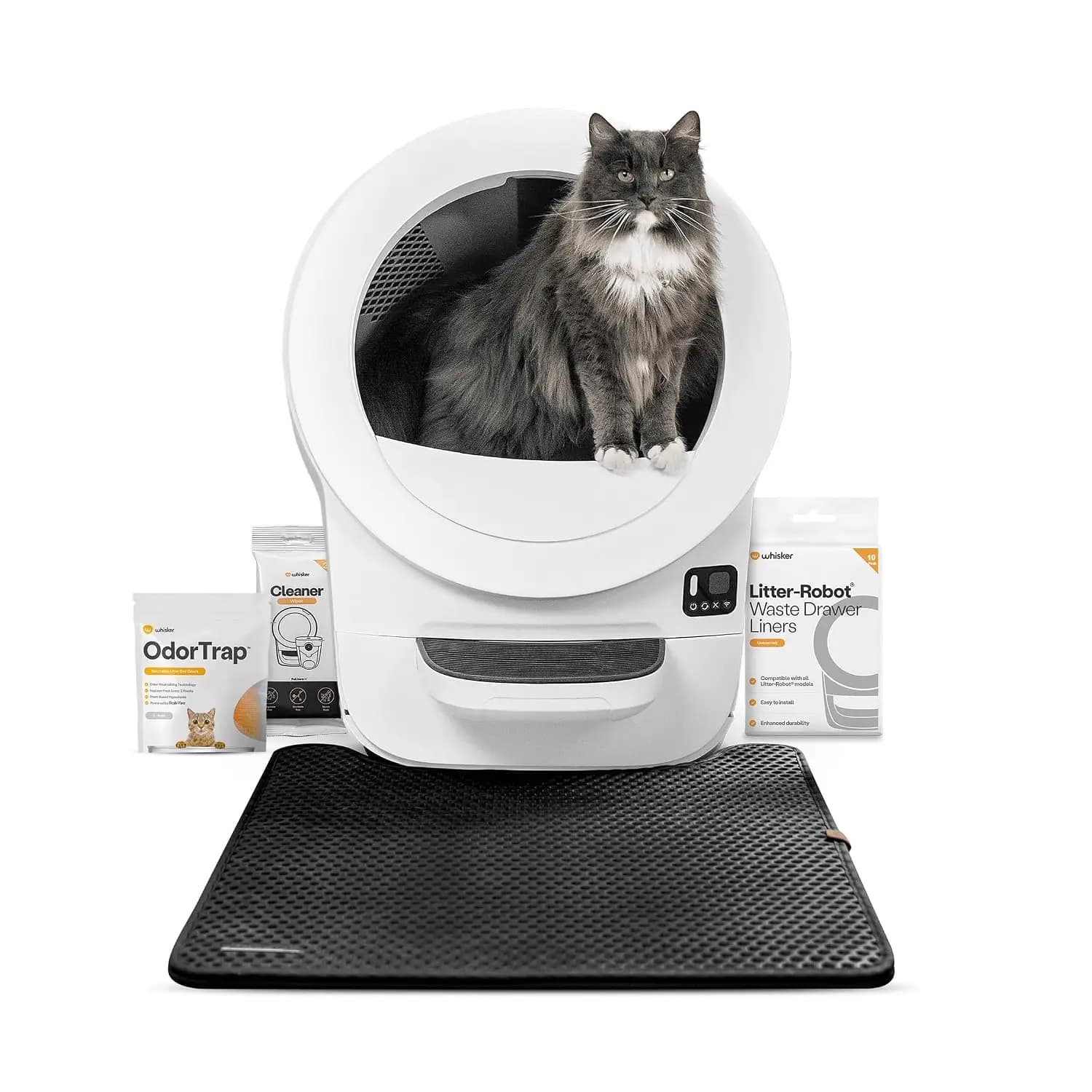 Litter-Robot EVO Bundle by , White | Automatic Self-Cleaning Cat Litter Box, Compact Space-Saving Design, Advanced Odor, Custom