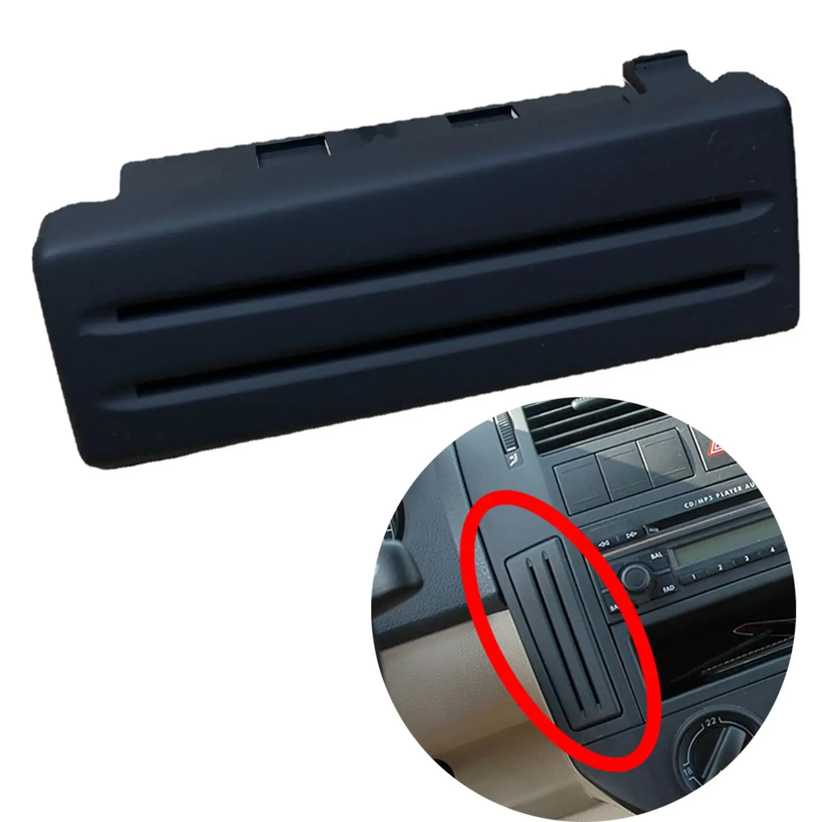 Porta biglietti da visita per auto 6Q1858373 Accessori per VW Polo 9N Professional Sostituisci parti Installazione semplice Nero