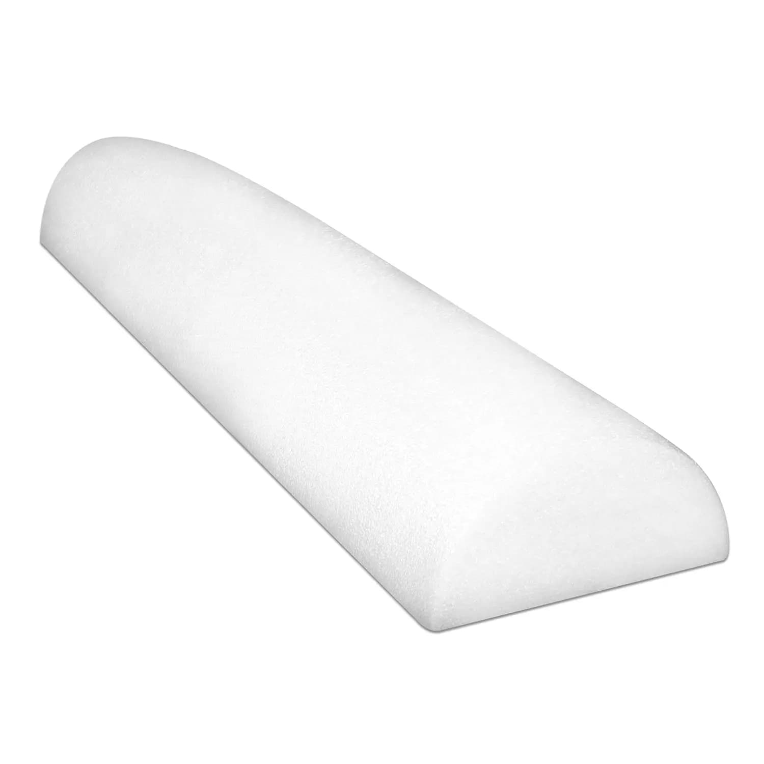 White PE foam rollers 6" x 36" for exercises, muscle restoration, massage therapy, sports recovery and physical therapy for home