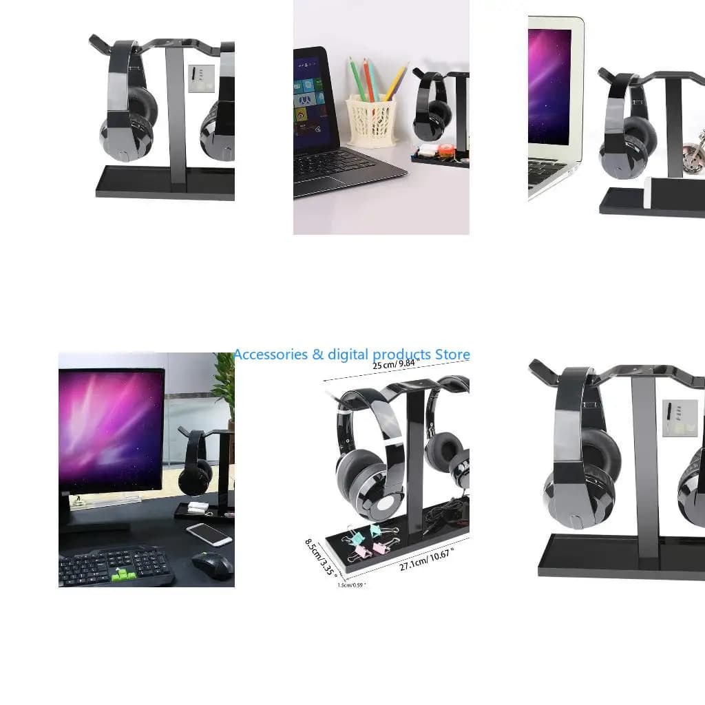 77JD 10.2in Height Headset Stand for Head Phone Holder Base Supporting Bar for Most Headphone Size Material ABS F
