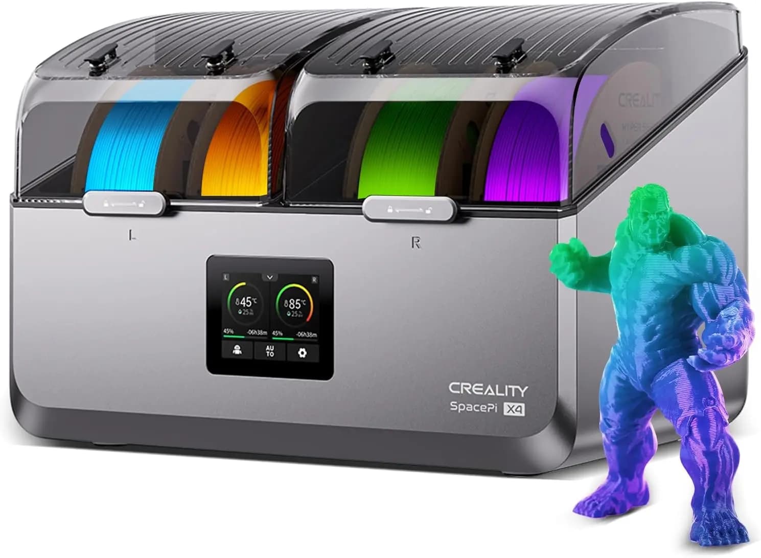 3D 4 Roller Filament Dryer with PTC Heater, LCD Touch Screen, Compatible with PLA PETG ABS TPU Nylon
