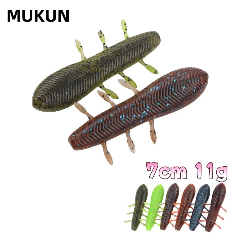 MUKUN 4PCS Nuovo Danzante Patate Esche Da Pesca Morbide 11g/70mm PVC Affondamento Esche Morbide Aggiungere Sale Pesce Attrezzatura Da Pesca