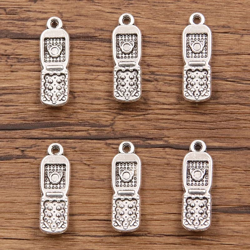 10 PZ 9*27mm Immagine Colore Cellulare Mobile Pendenti E Ciondoli Ciondolo In Lega di Metallo Collana FAI DA TE Bracciale Orecchini Marcatura