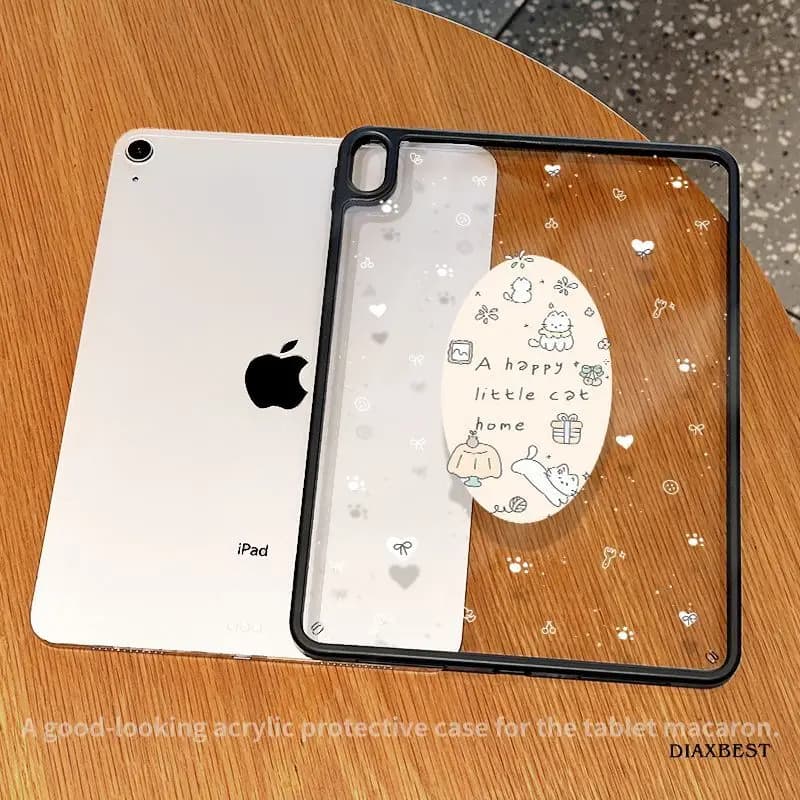 Custodia per Tablet Coreana Stile Ins con Gatto e Stella, Nuova, per iPad Pro 11 12.9in 13 M4 M5, Custodia per iPad 9.7 10.2 5/6a 7/8/9 11a Gen, Mini, Air 3 4 5 6 7 Cover