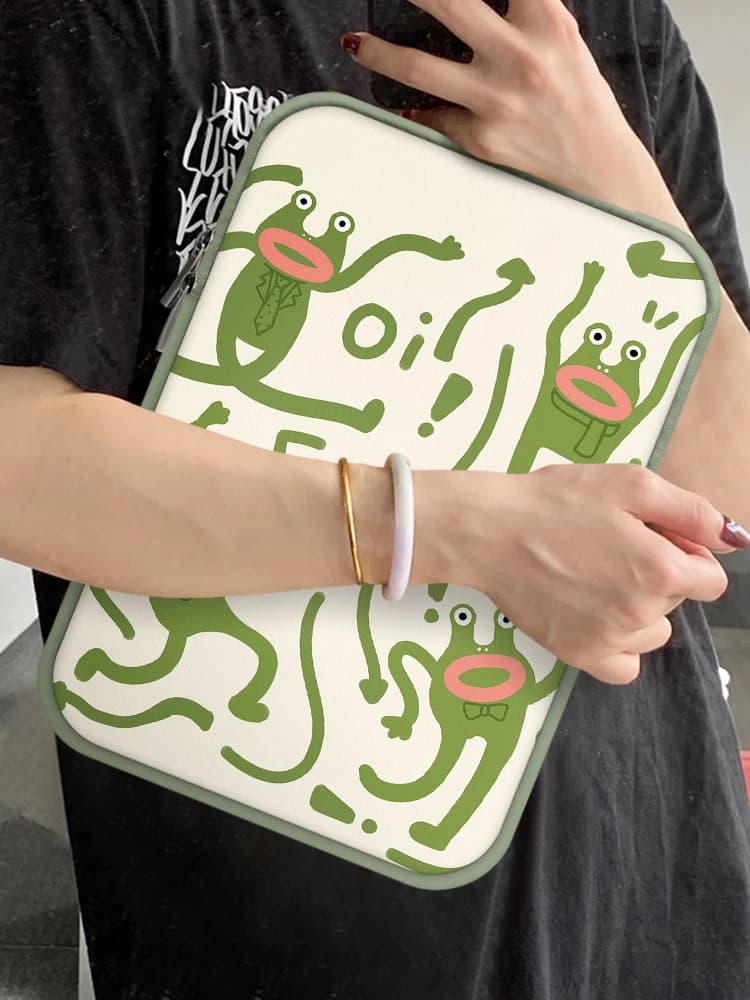 Simpatica borsa interna per hamburger, borsa per laptop, cartone animato