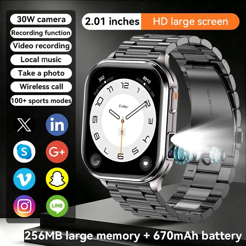 FOXBOX 2026 Smartwatch per Uomo e Donna, 670mAh, Fotocamera, Registrazione Video, Monitoraggio Salute, Fitness, Chiamate Bluetooth