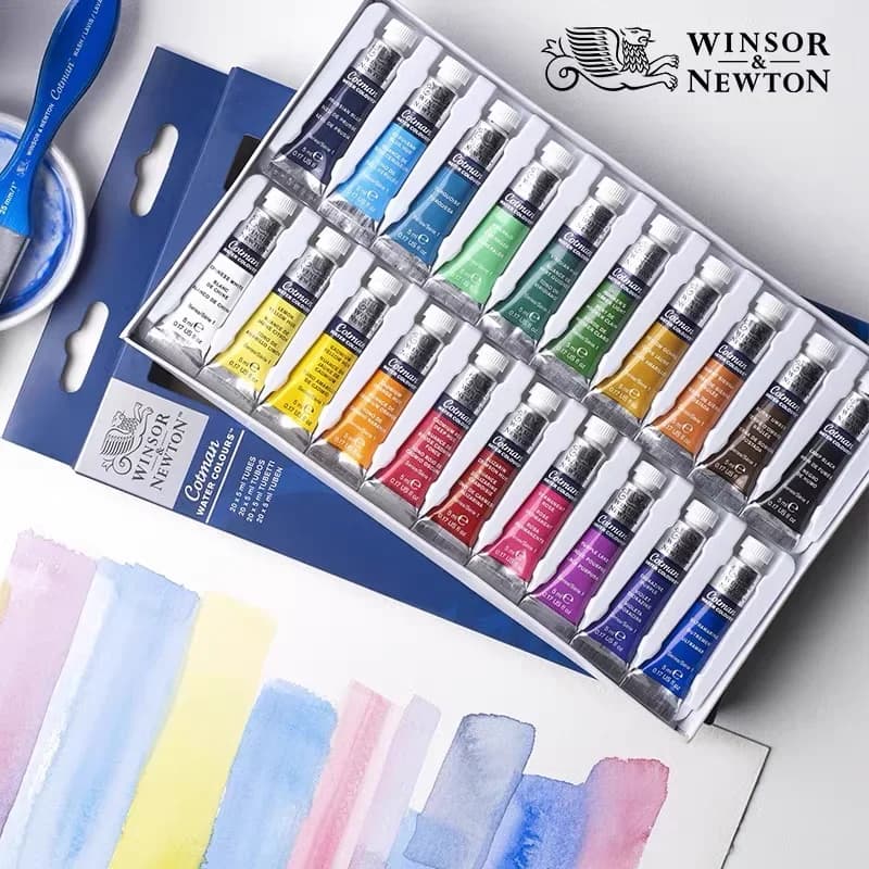Set di colori ad acquerello Winsor & Newton Cotman 10/20 colori, tubi da 5 ml (0,17 once) ad alta trasparenza forniscono una eccezionale resistenza alla luce