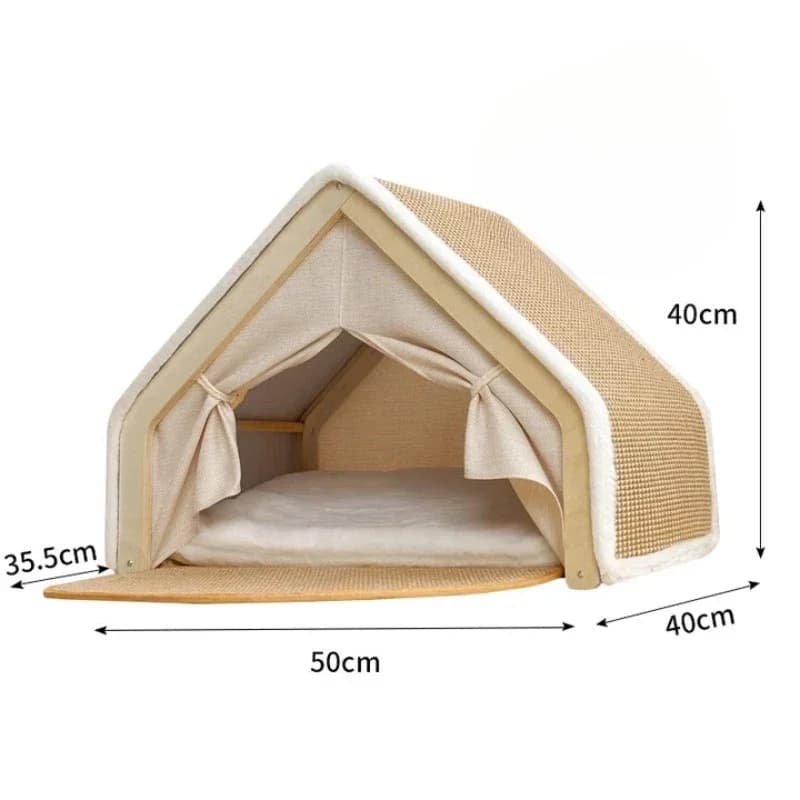 Hot winter cats, cat villa, semi-closed cottage, sleeping bag, scratch-resistant mat leaving no food residue