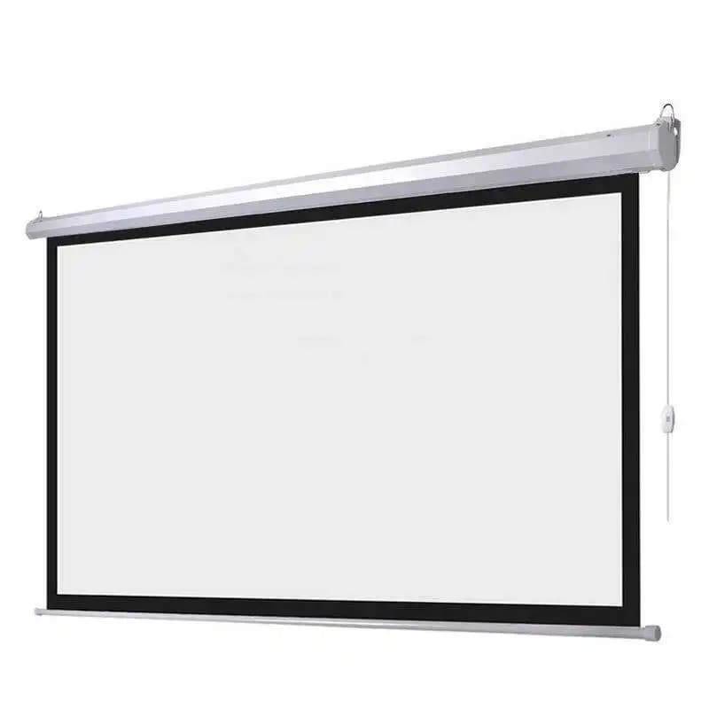 Schermo per proiettore elettrico bianco opaco da 72 pollici 4:3 con schermo di proiezione elettrico per scuola in chiesa home theater con telecomando