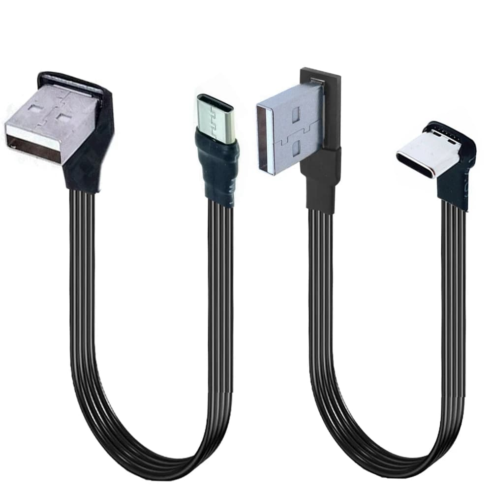 1M 2M 3M 5CM USB-C Tipo C Maschio UP Imbottiture Angolato di 90 gradi a USB 2.0 Cavo dati maschio Cavo piatto USB tipo-c 0,1 m/0,2 m/0,5 m