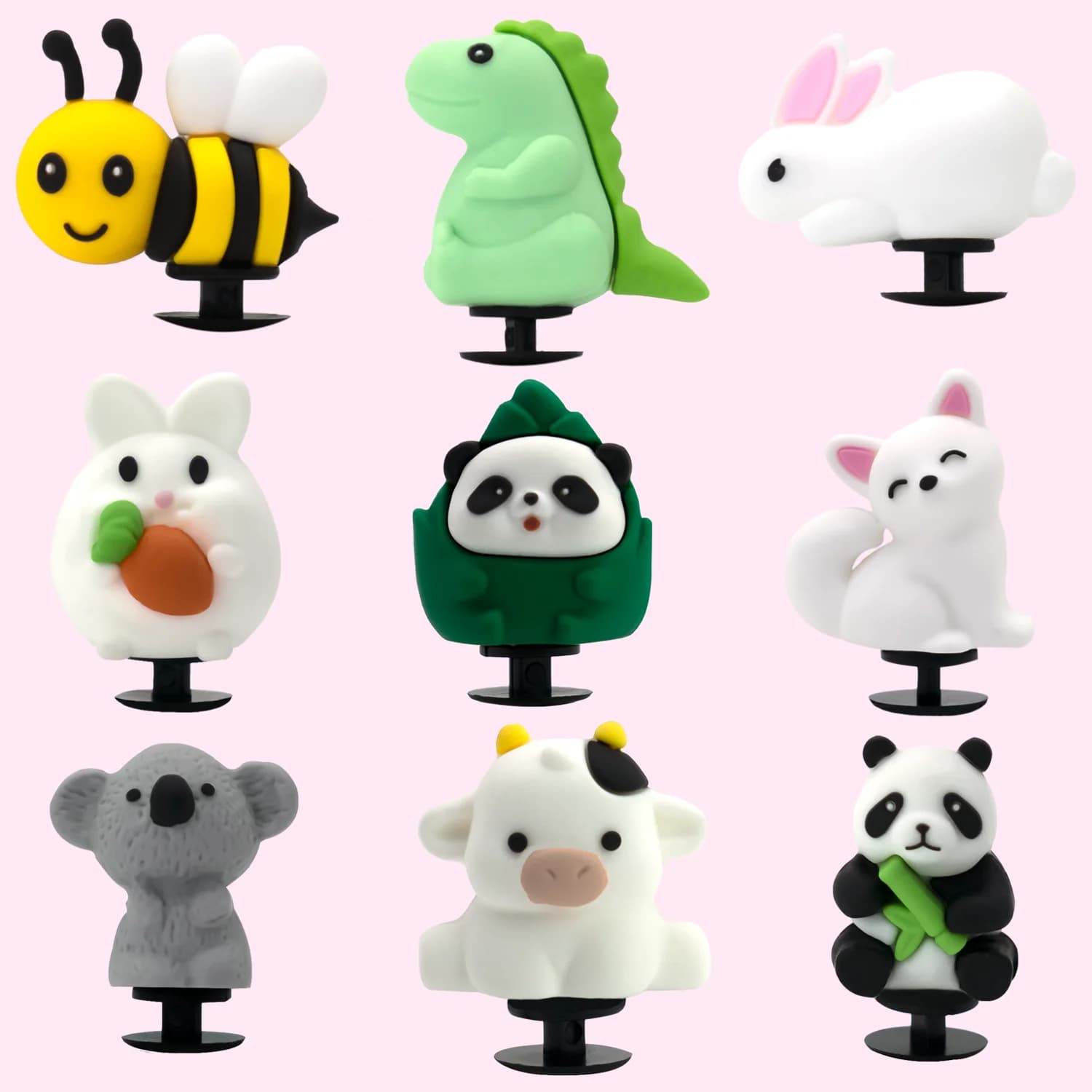 1/9 pezzi simpatici animali ciondoli per scarpe ape coniglietto panda mucca accessori per scarpe koala dinosauro sandali da giardino moda spilla zoccoli jeans regalo