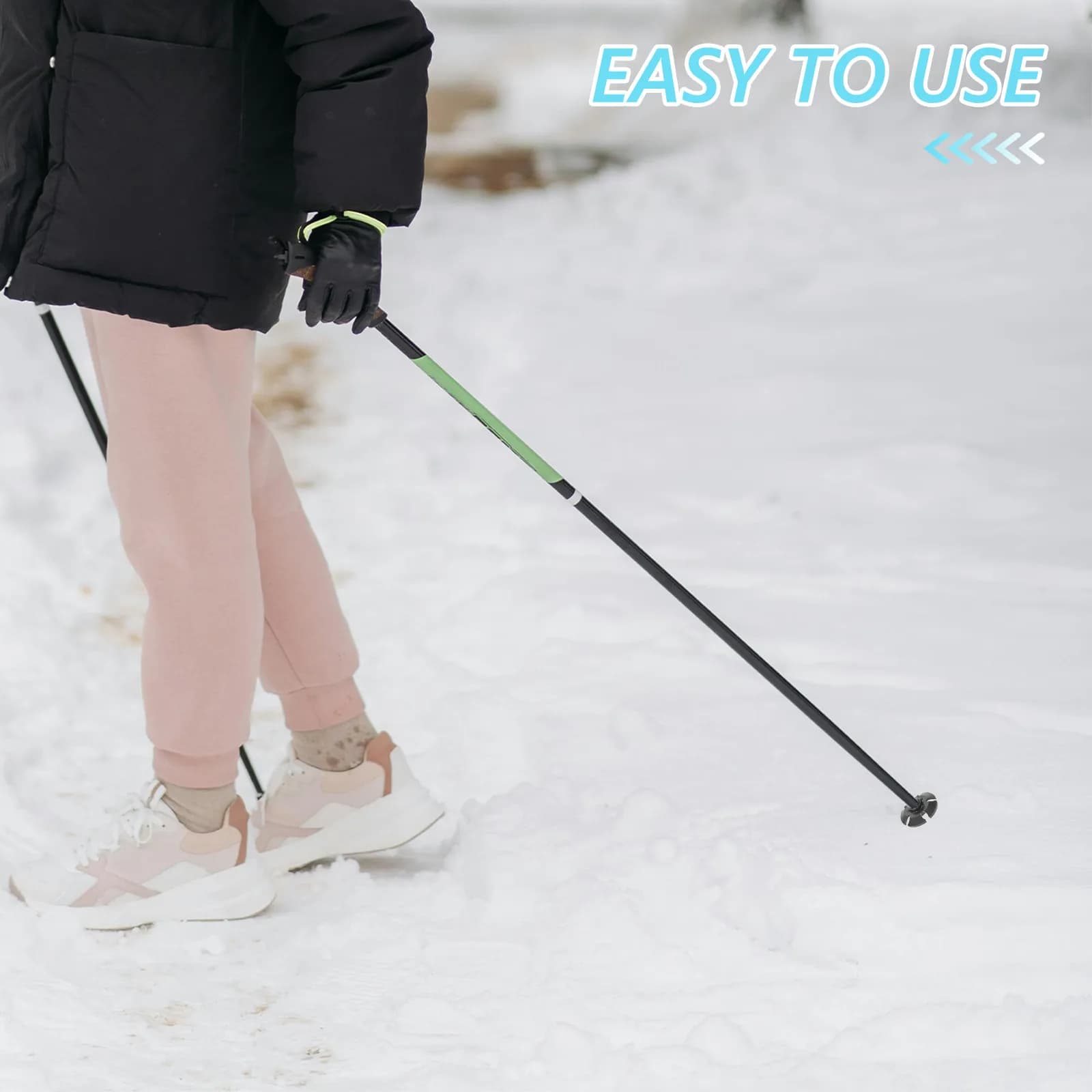 4 Pieces Rubber Bearings for Trekking Sticks, Anti-slip Tips for Snow and Fango, Spare Parts for Stroller Sticks and Trekking