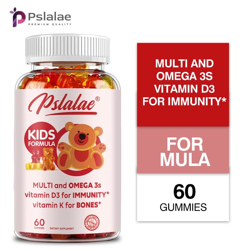 Multivitamin gumellas for children - with vitamin C, Omega-3 fish oil - Increase immunity and support brain health
