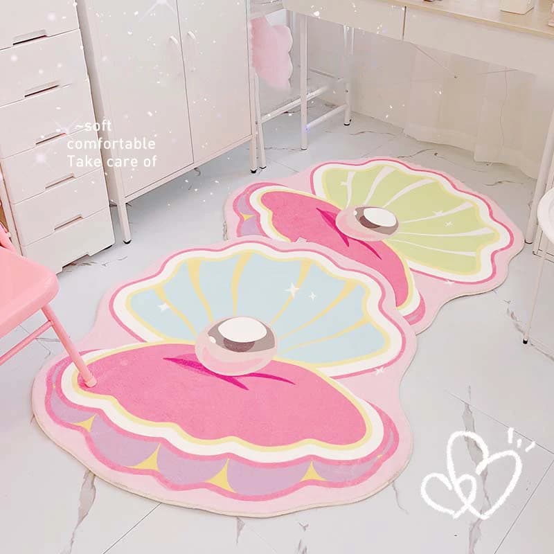 Creative artistic shell Soft and comfortable carpets for bedroom Pink carpet for girl room decoration Absorbent door pad for bathroom drying Tapete