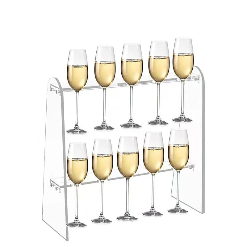 Centrotavola con cornice per tazza da matrimonio in acrilico Porta bicchiere da vino trasparente per la festa di nozze