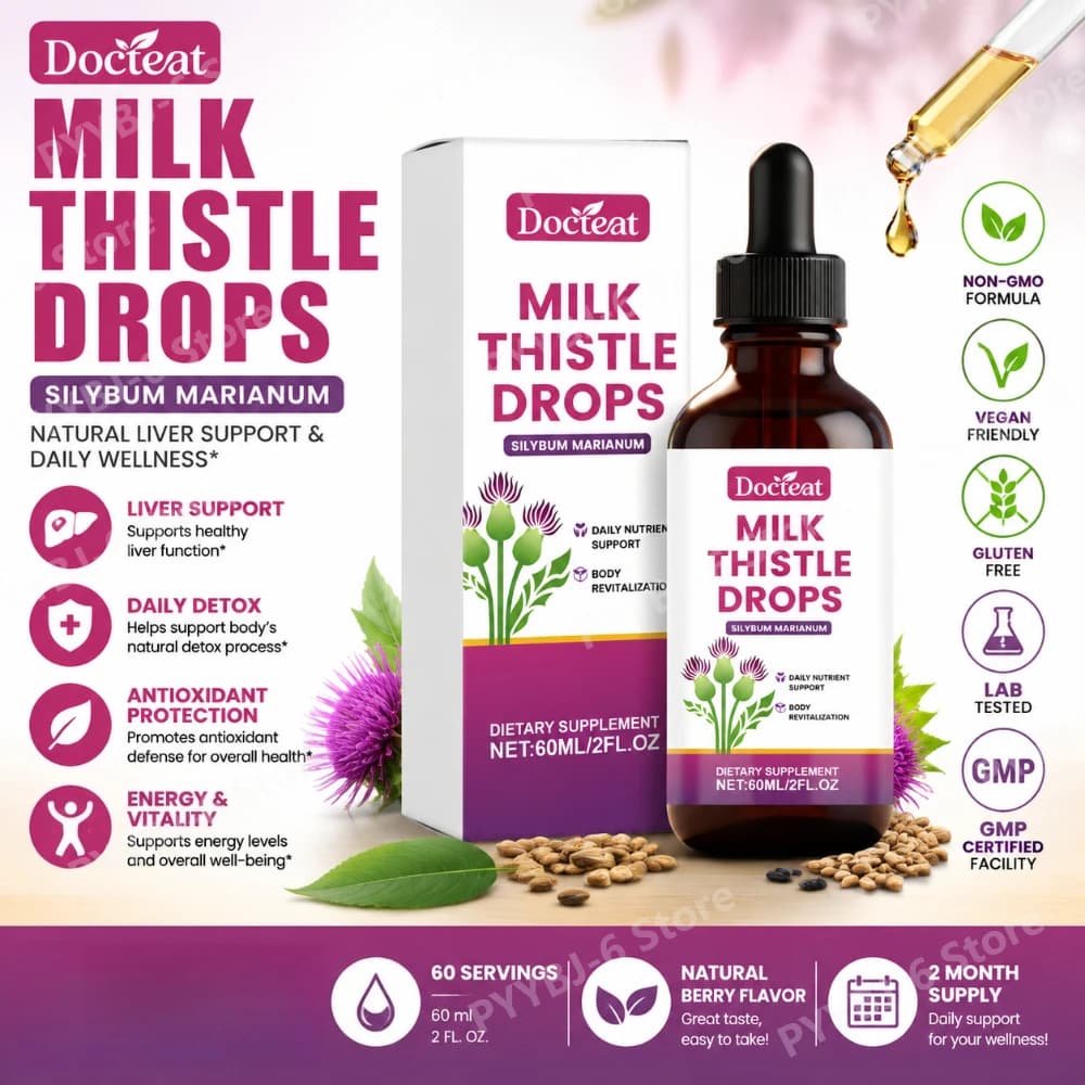 Gocce di Cardo Mariano con Vitamina D3, Zinco, Sambuco ed Echinacea, Supporto Immunitario Quotidiano, 60ml, Integratore Alimentare per il Benessere Generale