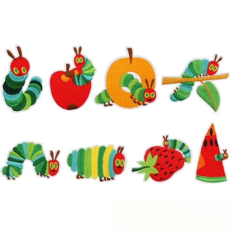 Adesivo in stoffa con ricamo Caterpillar Decorazione per vestiti Adesivo patch per insetti di mela marcia Ricamo anguria Capitolo Ragazzo Stiratura