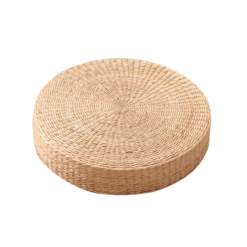Factory Supply Natural Cattail Grass Meditation Pouf Cushion Tatami Chair Mat For Tea Ceremony & Home Prayer