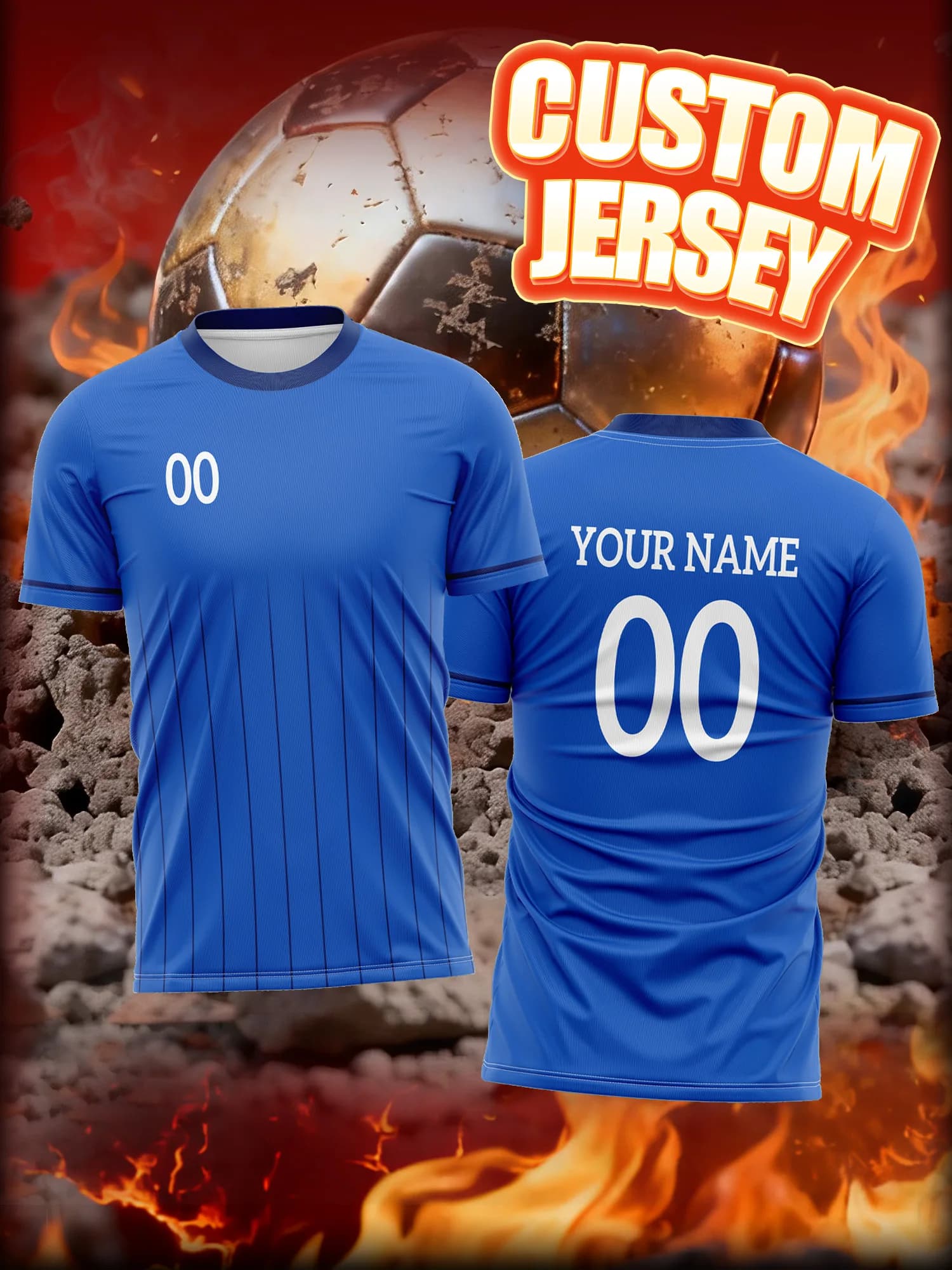 Custom Football Shirt with Image, Number and Name, Gift for Son, Brother, Friend, Light Training Kit for Boys