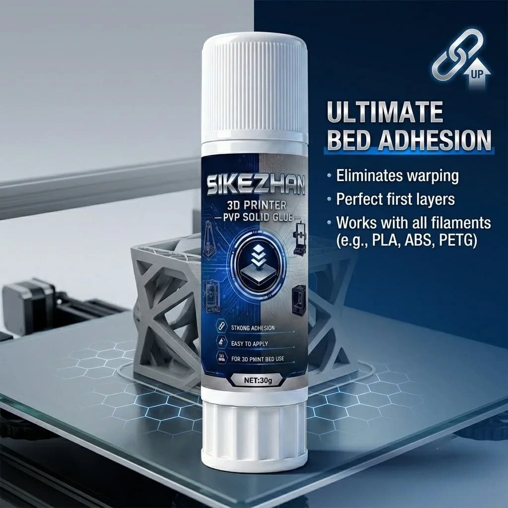 SIKEZHAN Washable 3D Printer Glue Stick Non-Toxic PVP Solid Bed Adhesive Anti Warping for PEI Glass Plate PLA ABS Filament 30g