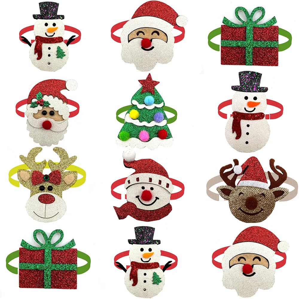 50/100pcs Christmas Small Dog Cat Bowtie Santa Claus Dog Pet BowTie Necktie Dog Grooming Accessories Pet Supplies for Small Dogs