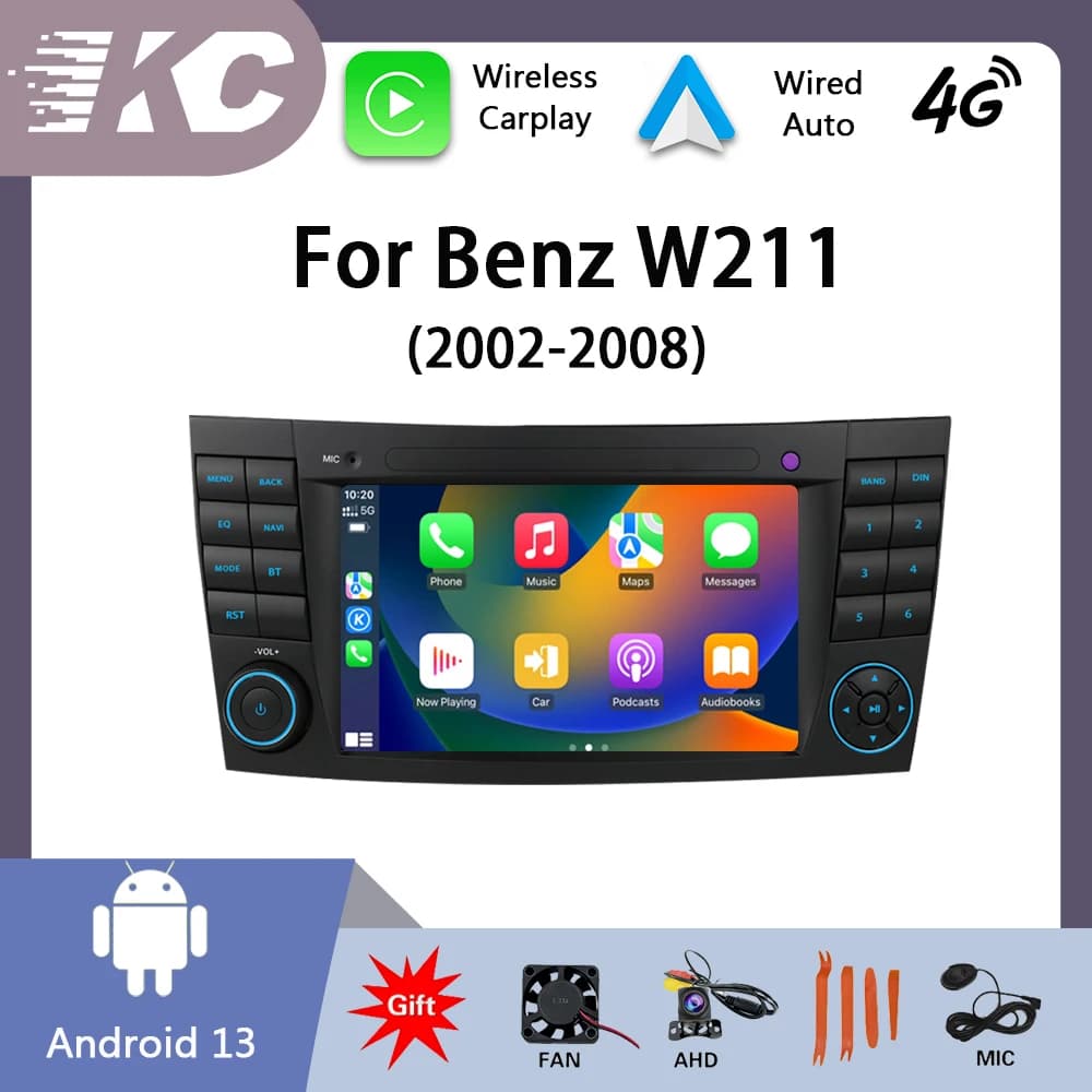 7 pollici Wireless Carplay Android 13 Auto Radio per Mercedes Benz W211 2002-2008 Android Radio carplay