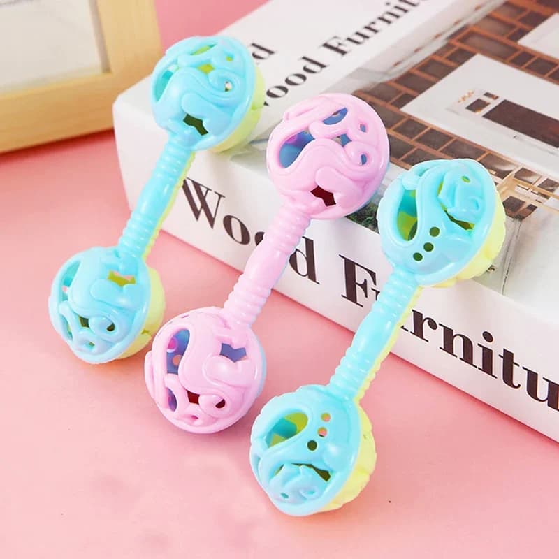Set di 3 Sonagli a Doppia Testa per Bambini, Giocattoli per Feste che Accattivano l'Attenzione degli Adulti, Piccolo Sonaglio Giocattolo, Campanello da Tenere in Mano, Regalo per Baby Shower