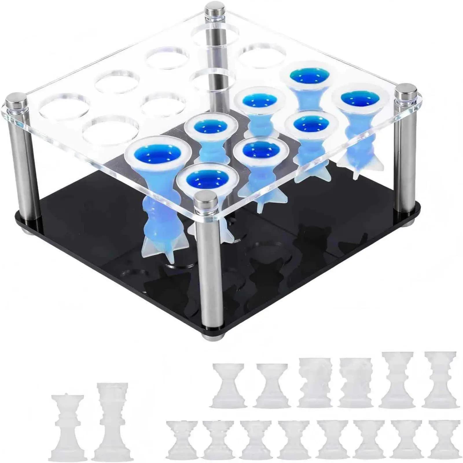 Chessboard Mold Kit DIY Resin Chess Set Mold Reusable for Home Workshop