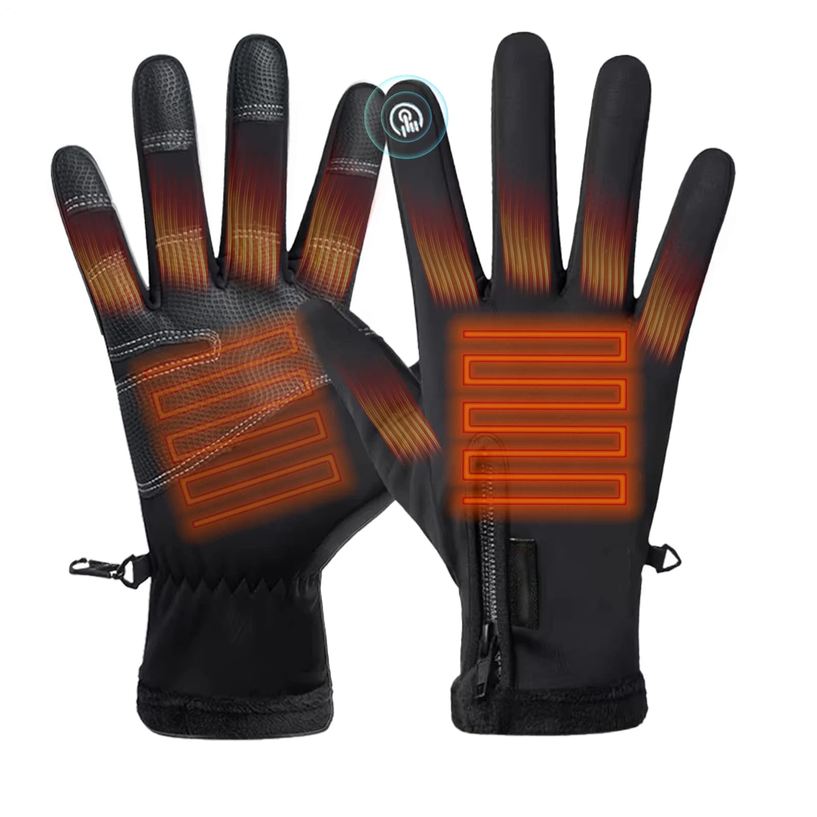 Guanti riscaldati elettrici Scaldamani touchscreen senza dita Guanti sportivi da esterno resistenti al freddo per ciclismo all'aperto