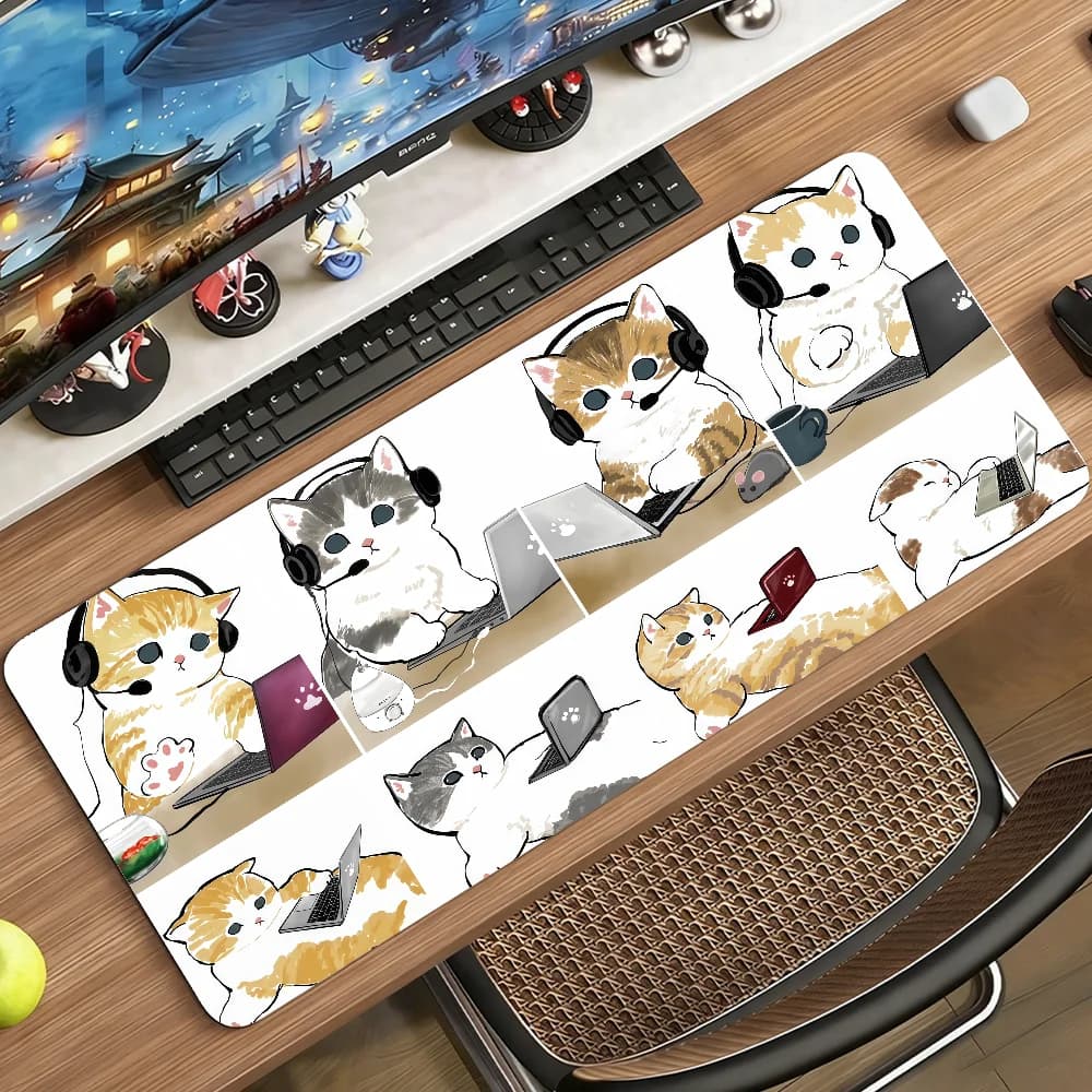 Simpatico tappetino per mouse M-Mofusand, tappetino per computer in gomma antiscivolo, decorazione per gamer, tappetino da scrivania per laptop, ufficio, grande