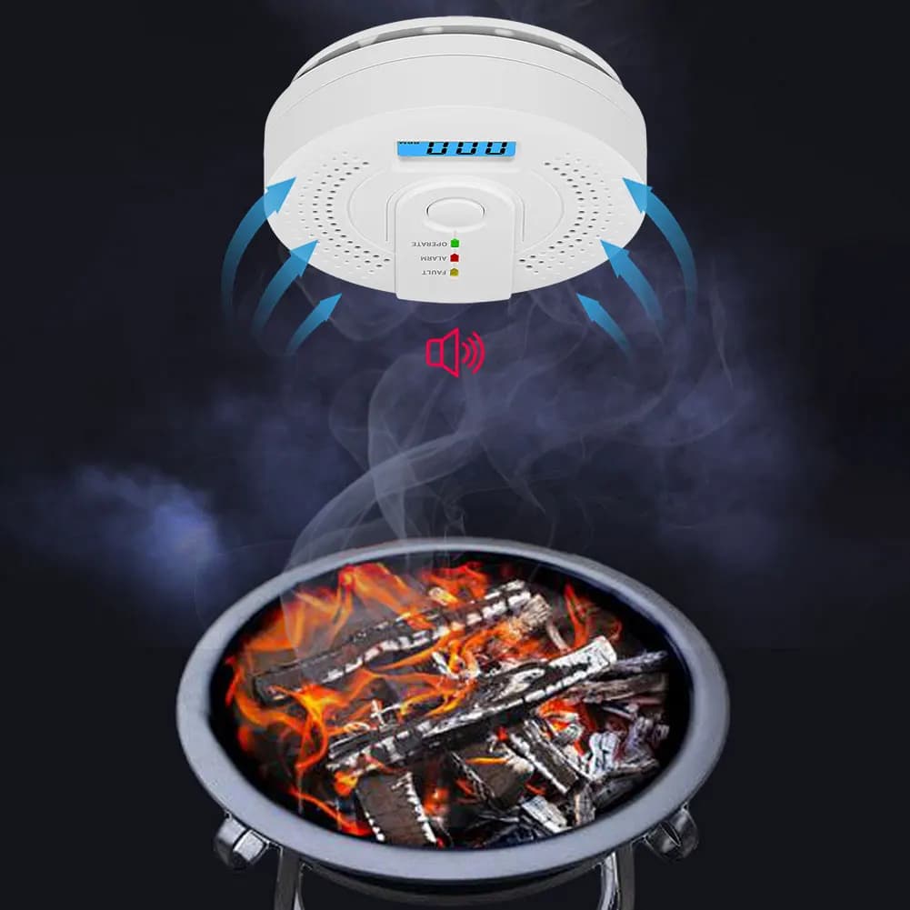 Rilevatore di monossido di carbonio Allarme monossido di carbonio Allarme di avviso CO alimentato a batteria Sensore di monossido di carbonio per viaggi all'aperto