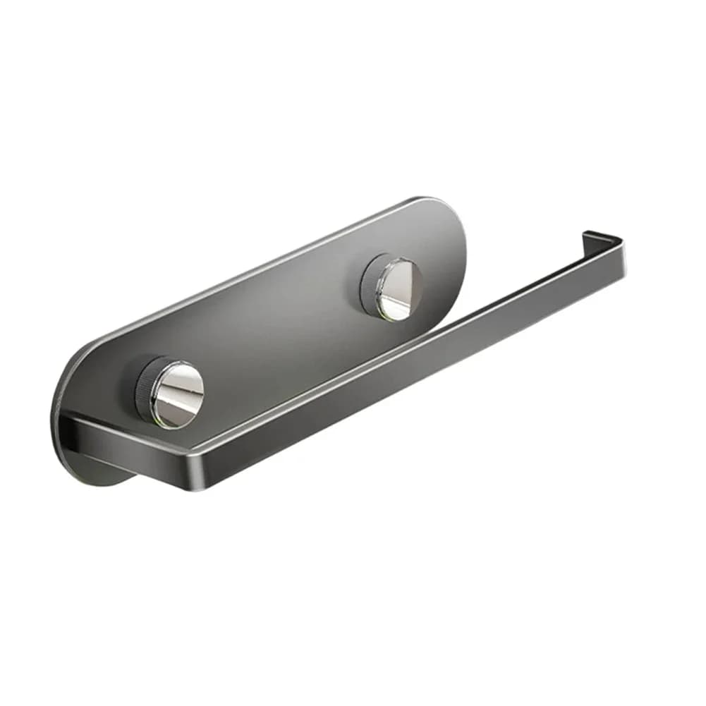 Wall Mounted Tissue Holder In Grey Space Aluminum For Bathroom Kitchen Toilet Paper Roll No Punching Installation