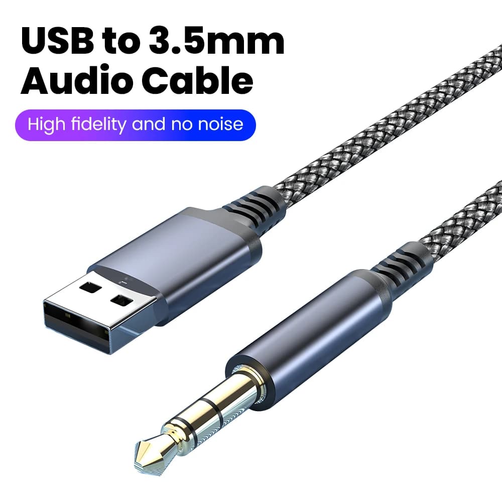 Cavo audio USB A a jack da 3,5 mm maschio a maschio Aux adattatore per altoparlante per cuffie per PC desktop cavo convertitore per cuffie per auto portatile