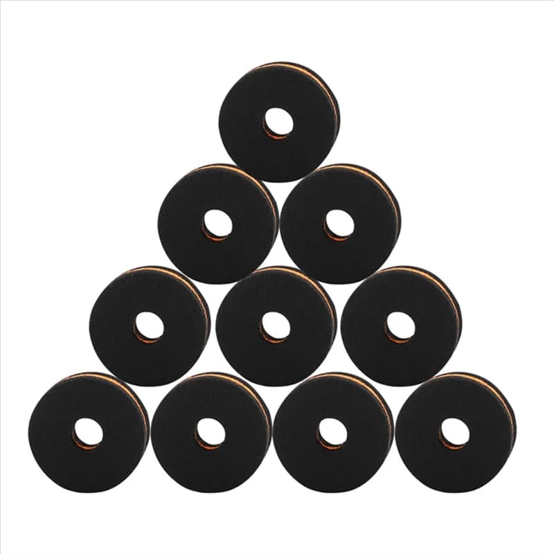 A99I-10 Pezzo per tamburo da scaffale Cuscinetto per capelli bicolore nero-arancione per confezione di parti di batteria, parti di batteria