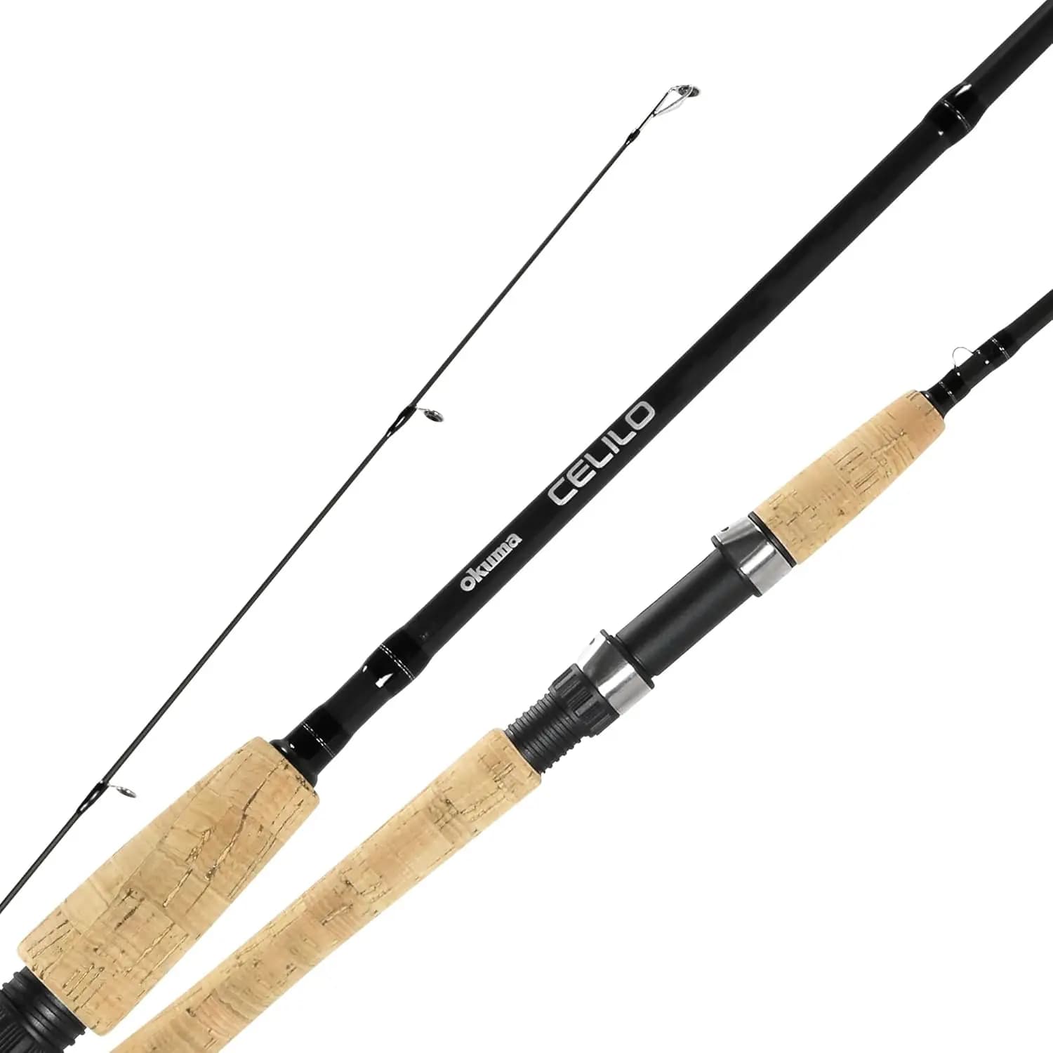 Canna da Pesca in Grafite Leggera per Acqua Dolce, 8' Azione Ultra Leggera, Impugnature in Sughero, Guide in Acciaio Inossidabile