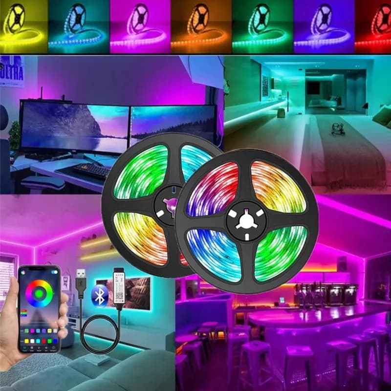 LED Strips USB DC 5V RGB 5050 Bluetooth APP Control Led Diode Flexible TV Decoration Retro Illumination Lamp Tape 1/2/3/5 MM
