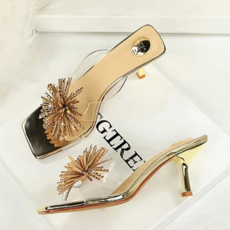 BIGTREE Slippers Summer Transparent PVC Sandals Women Shoes Fashion Crystal Ladies Party Shoes High Heels Slippers Plus Size 40