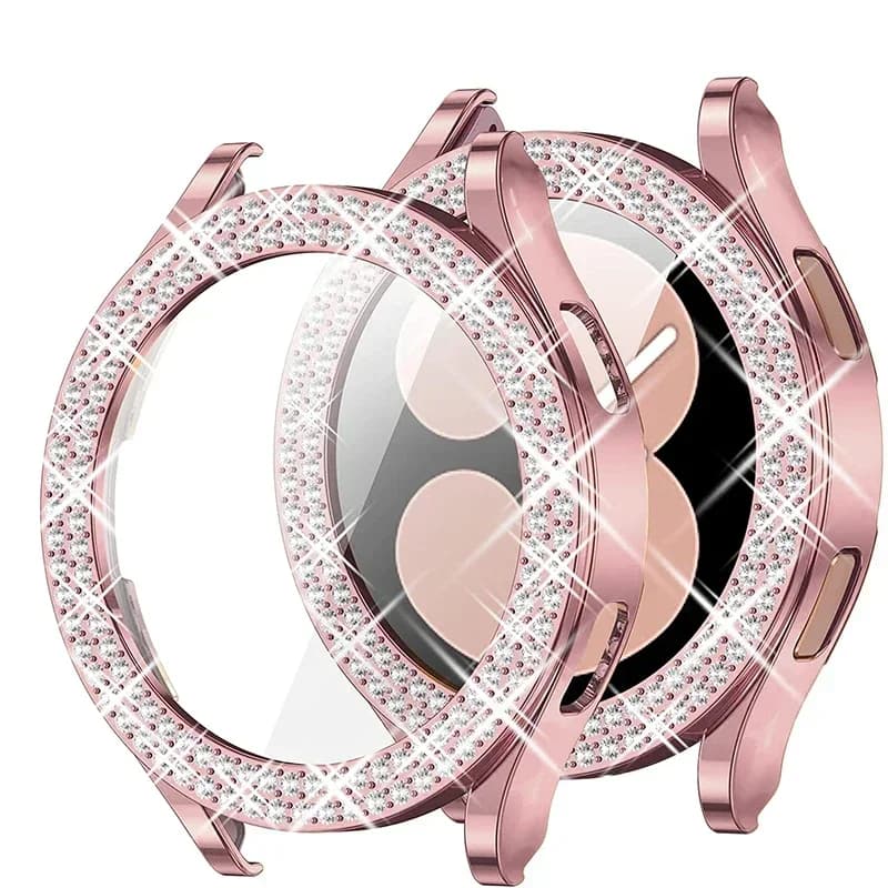 Custodia Bling per Samsung Galaxy Watch 6 4 Custodia 40mm 44mm Accessori Moda Due file Paraurti con diamanti Galaxy Watch 5 6 40 mm Cover