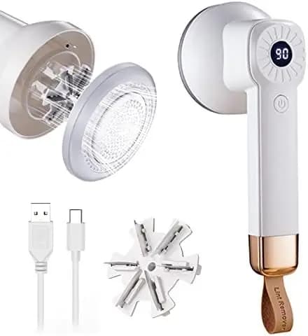 Fabric Shaver Remover,Electric Lint Shaver Remover with LED Digital Display,Rechargeable Sweater Couch Fabric Lint