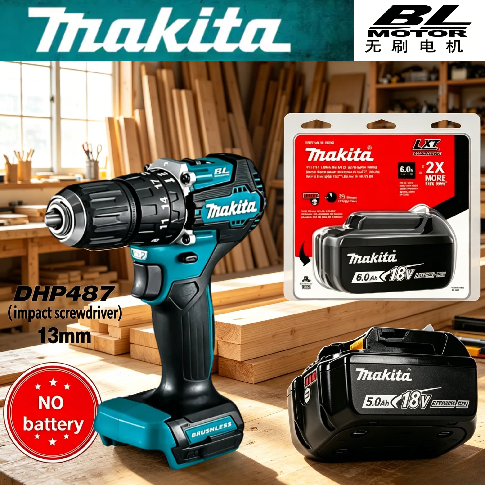 Genuine Original Makita BL1860 18V Battery, Indicator Synchronous Cell Calibration Tool Set Matches Pruning Shear & Metal Drill
