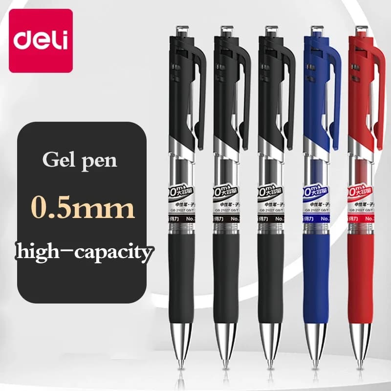 All'ingrosso Deli Gel Pen Student Signature Exam 0.5mm Carbon Pressure Bullet Pen 33388S blu nero rosso insegnante cancelleria per ufficio