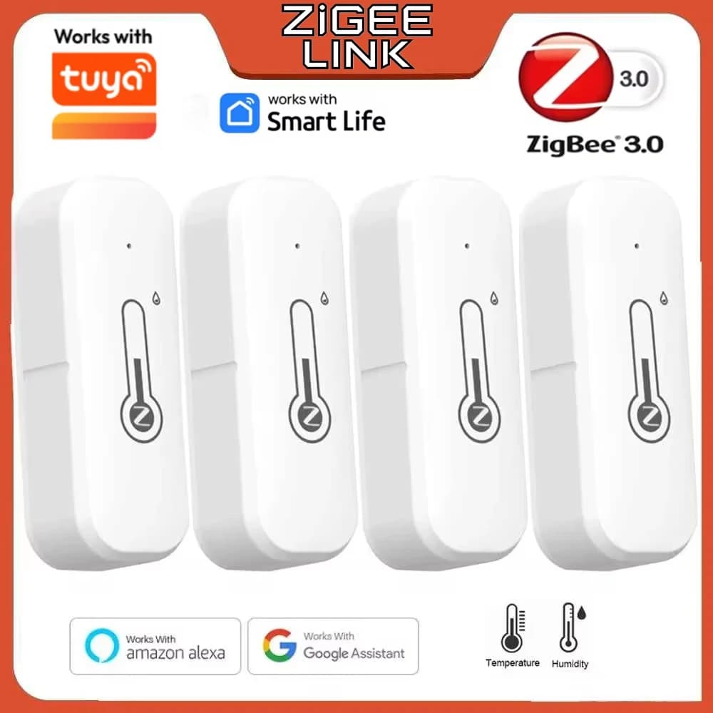 Tuya WiFi Zigbee Temperature Humidity Sensor Thermometer Igrometer via APP Smart Life Remote Control Works with Alexa Yandex