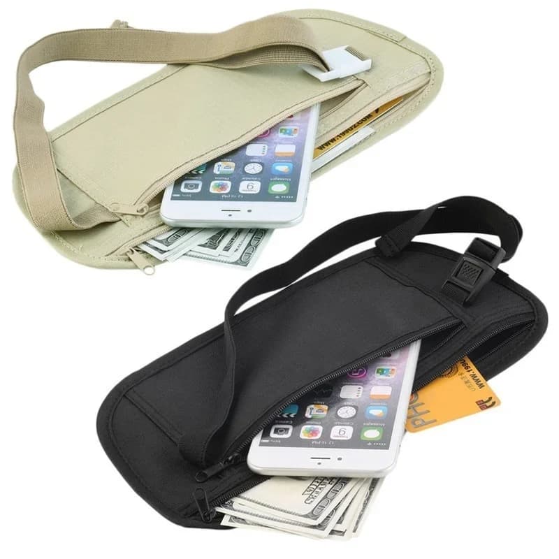 Marsupio Impermeabile da Uomo e Donna, Borsa da Corsa con Cerniera, Porta Soldi, Borsa da Viaggio per Cellulare