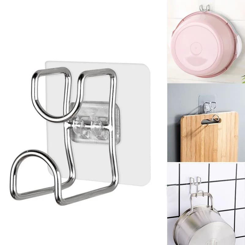 Saving Space Washbasin Holder Wall Mount Hook Hanger Towel Holder Wash Basin Hook Wall Adhesive Hooks For Hanging Storage Rack