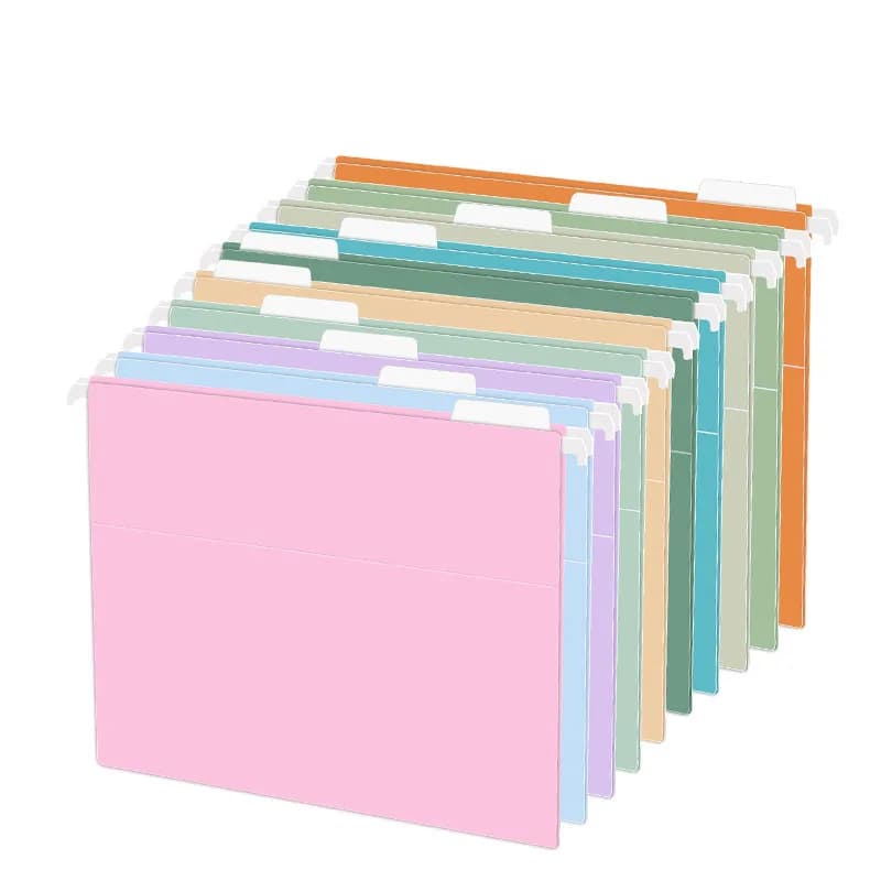 5/10pcs Macaron double-sided hook hanging file folder for stable storage of office documents