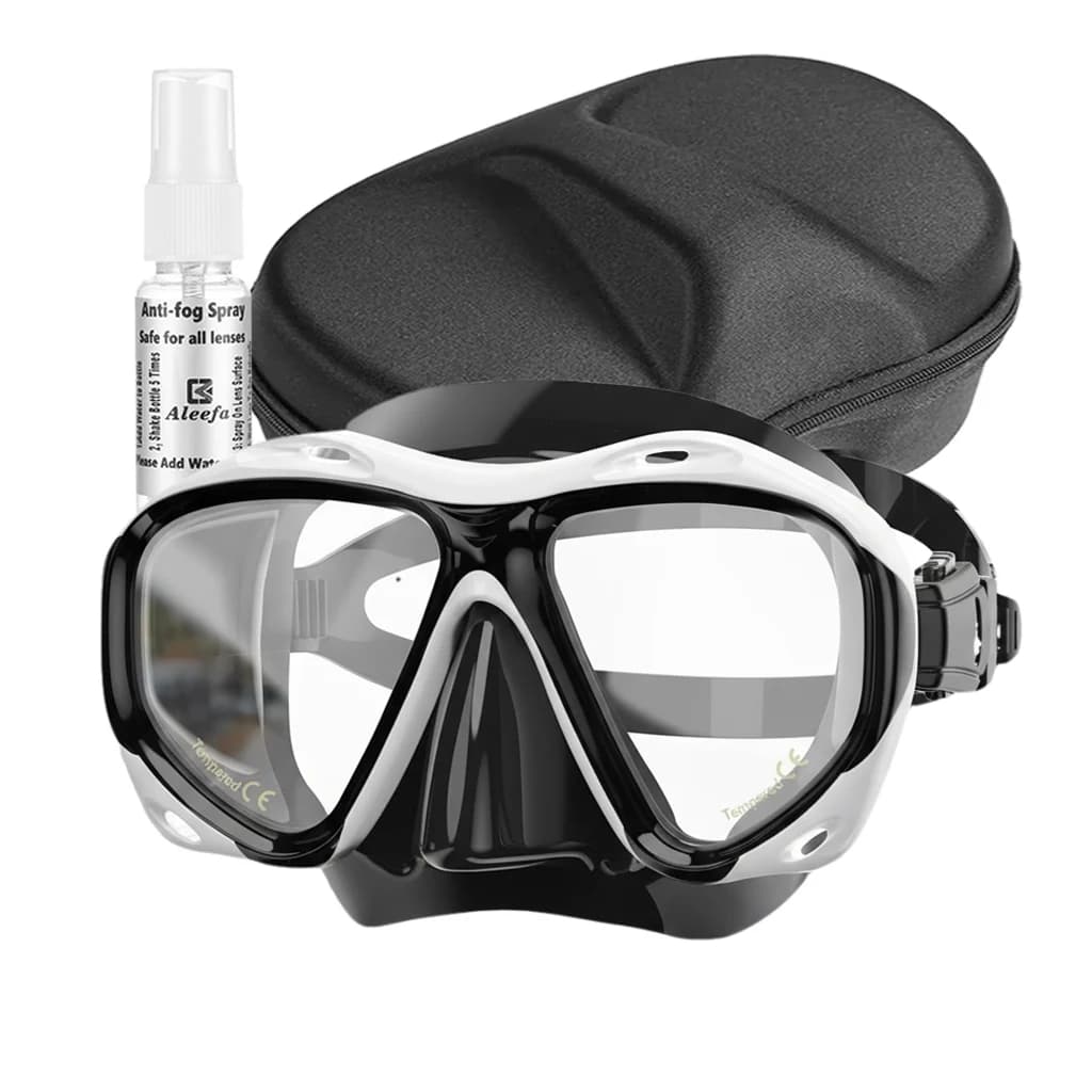 Maschera da Immersione per Ipermetropia da +2.0 a +5.0, Occhialini da Nuoto per Miopia con Lenti in Vetro Temperato, Attrezzatura per Uomini e Donne, Spray Antiappannamento