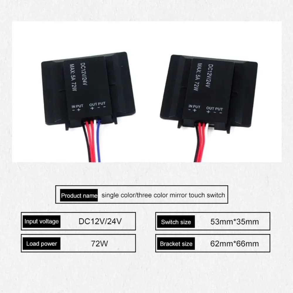 Dimmer Intelligente per Specchio 12V/24V, Sensore Touch Capacitivo da Parete 5A, Dimmer Touch per Bagno