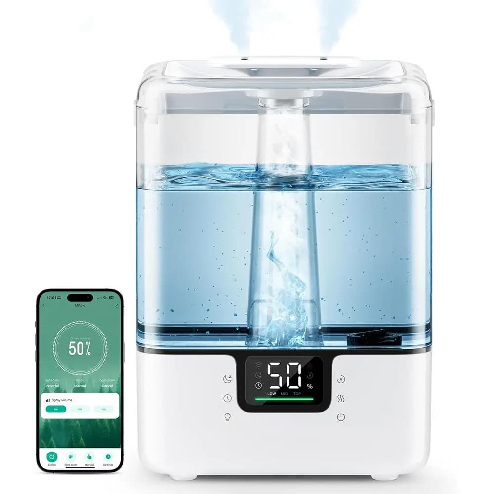 6L Ultrasonic Humidifier with Essential Oil Diffuser, Touch/APP/voice Control, Night Light for Large Environments, Rooms