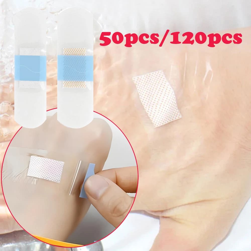 50/120 pezzi adesivo trasparente cerotto per ferite bende mediche antibatteriche impermeabili kit di pronto soccorso da viaggio a casa