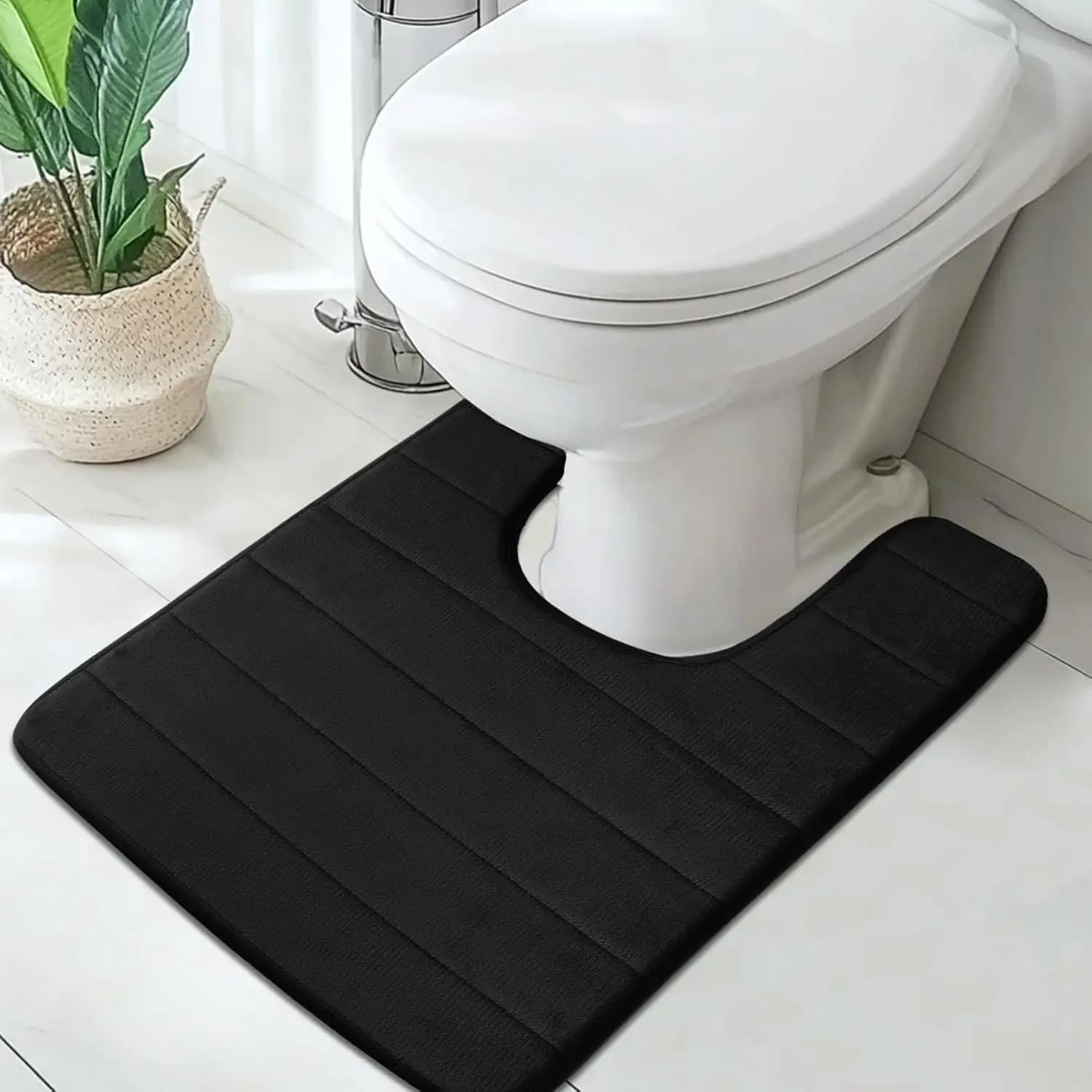 Tappetino da Bagno a U 50x60CM Ultra Assorbente in Memory Foam Antiscivolo per Pavimento del Bagno e Decorazione Domestica